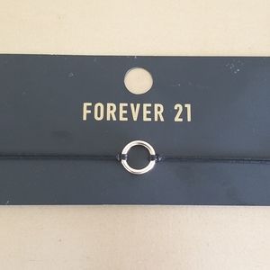 Forever 21 Ring Corded Black Choker NEW